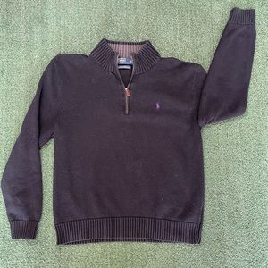 Polo by Ralph Lauren Black Mens Large Quarter Zip Exclusive of Decoration